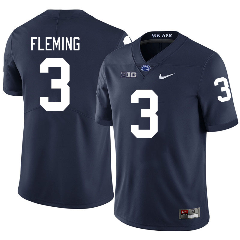 Penn State Nittany Lions #3 Julian Fleming College Football Jerseys Stitched Sale-Navy
